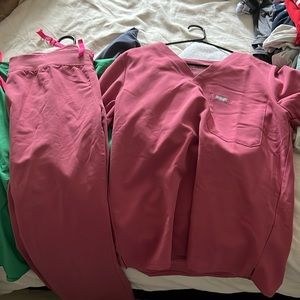 Limited edition pink breast cancer figs scrubs - worn once